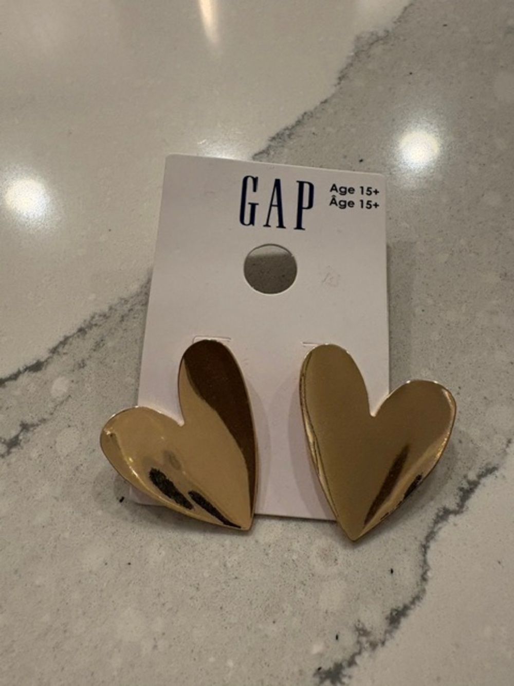 GAP Shiny Gold Heart Stud Earrings
